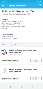 No los he recibido ni tengo noticias ni respuesta a las reclamaciones