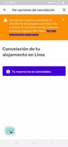 Problema en cancelación de hotel