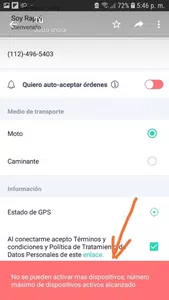 No puedo conectar la aplicacion