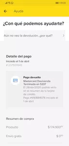 Devolución de dinero