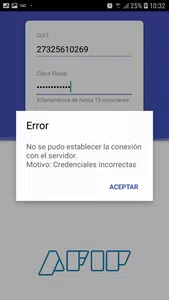 No puedo ingresar al facturador móvil. por credencial incorrecta