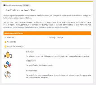 Edreams no quiere efectuar los reembolso en tiempo y forma