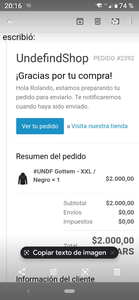 Estafa .. realicé una compra de una campera a undefind shop