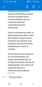 Cuenta inhabilitada y retencion de mi dinero