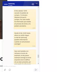 Imposibilidad de cancelar compra