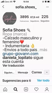 Estafa sofía.shoes grupo giovann