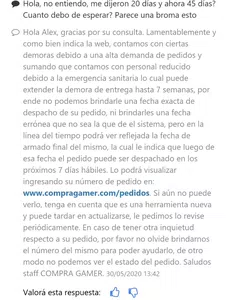 Desorganización en entrega de productos