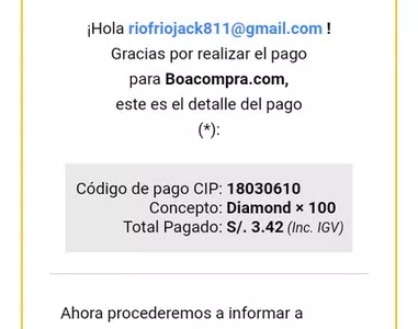 No me llegaron los diamantes en free fire