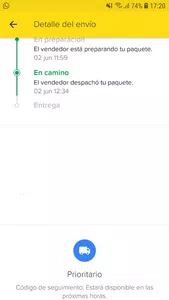En camino el vendedor despacho tu paquete