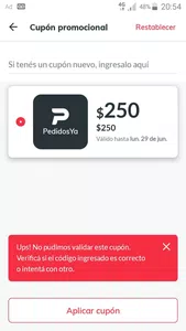 No puedo usar mi cupón