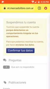 Me retuvieron el dinero de mi cuenta y me suspendieron sin razón alguna