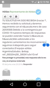 Cambio de talle de adidas