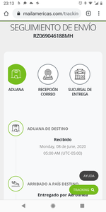 Tercer paquete recibido por mail americas