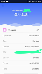 Transferencia no acreditada