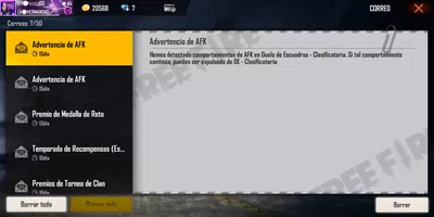 Advertencia de afk
