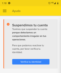 Cuenta suspendida