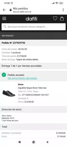 Pedido mal enviado