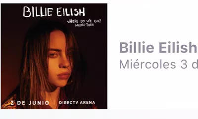 Reembolso por entrada billie eilish