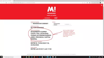 Cambiaron la dirección de entrega por una dirección que no es la mia