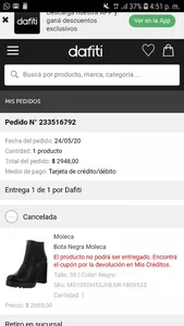 No recibí la compra