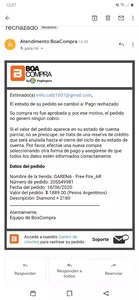 Pago rechazado