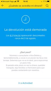 Devolución de monto total de compra anulada