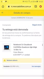 Demora en el envío