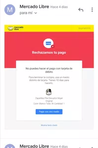 Cobro de una compra rechazada