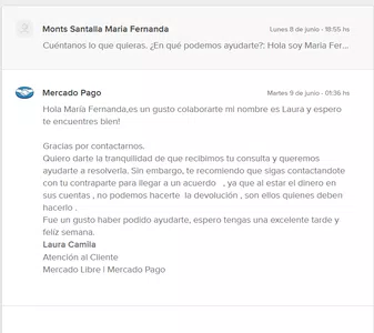 Devolucion de dinero en mercado de pago