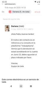 Uala no re integra el dinero