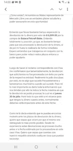 Devolución del dinero por mercado libre
