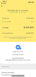 Devolución de dinero