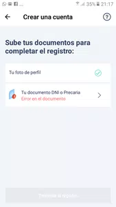 Hola me dice que hay un error en mi documentación