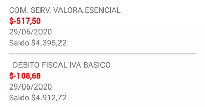 1600 pesos sacados de mi cuenta sin autorización