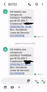 Pago no autorizado  de tarjetas de credito