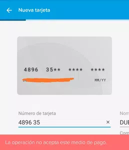 Mercado pago no me acepta mi targeta debito visa