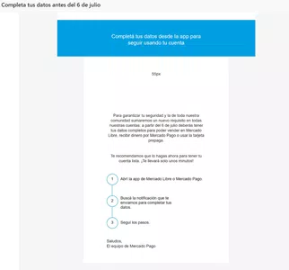 No me llego la notificación para completar y subir mi dni