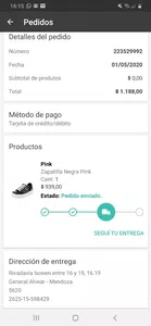 Pedido de calzado