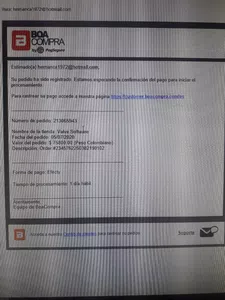 No me sumnistraron referencia de pago
