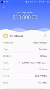 Reclamo de fondos $10.000 enviados de ualá y no acreditados en rebanking