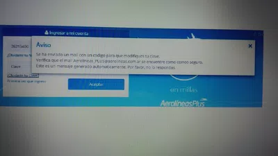 Mail con codigo provisorio para poder modificar la clave