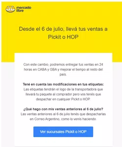Me solicitan que despache por hop; pickit, y no existen sucursales donde vivo!!!