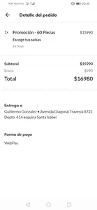 Pedidos Ya Reintegro de dinero