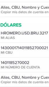 No me deja hacer transferencias en dólares