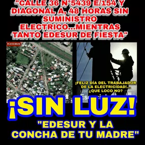 Corte de luz en calle 36 e/154 y diagonal a