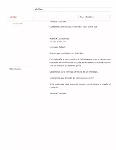 Confirmación de boletos