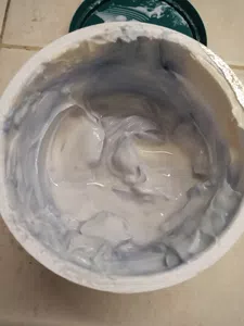 Queso cremon desayuno se puso de color azul
