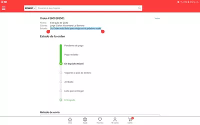 Su orden está lista para viajar en el próximo vuelo