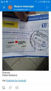 Envío internacional a chile nunca llegó
