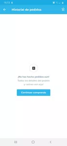 Porque mi historial de pedidos está vasio